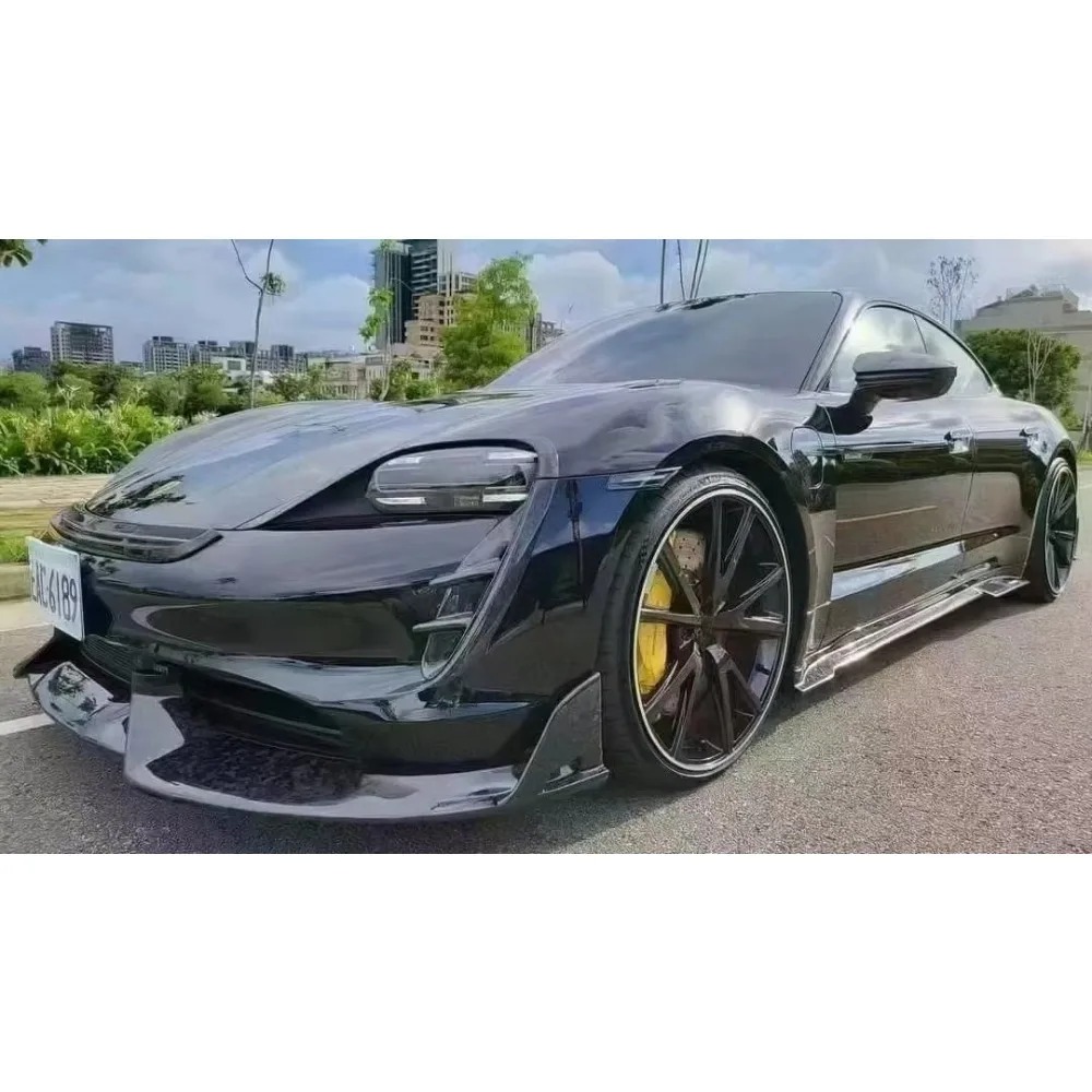 High Quality  New Style Dry Forged Carbon Fiber Front Lip Side Skirt Rear Diffusr Rear Wing for Taycan Turbo S  Perfect Fitment